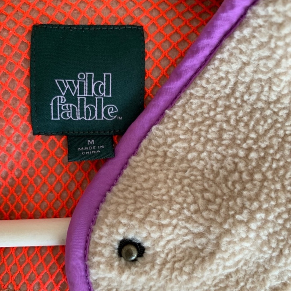 Wild Fable Snap Button Sherpa Jacket Size Medium - image 3